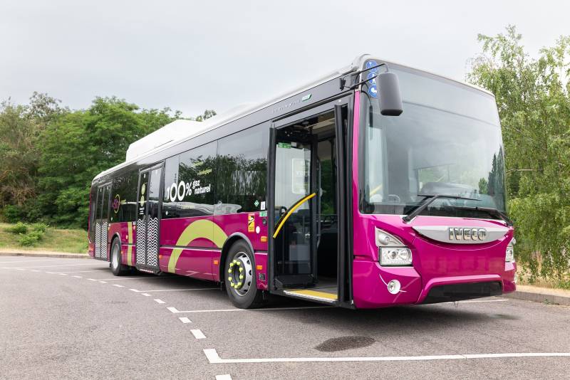 Bus urbain IVECO à gaz naturel en Lorraine